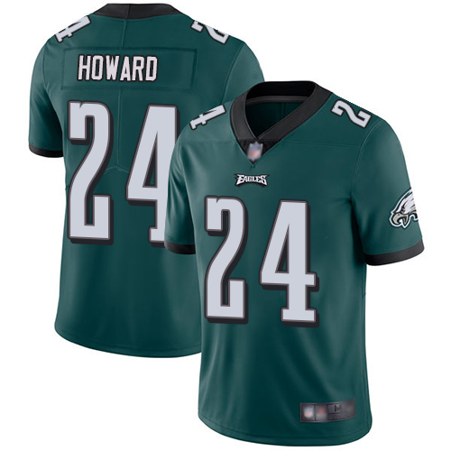 Men Philadelphia Eagles #24 Jordan Howard Midnight Green Team Color Vapor Untouchable NFL Jersey Limited